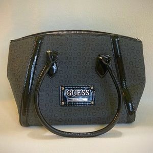Guess ‘Proposal Satchel’ Black and Gray Logo Purse
